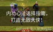 内功心法选择指南，打造无敌大侠！