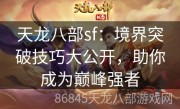 天龙八部sf：境界突破技巧大公开，助你成为巅峰强者