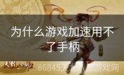 为什么游戏加速用不了手柄