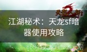 江湖秘术：天龙sf暗器使用攻略